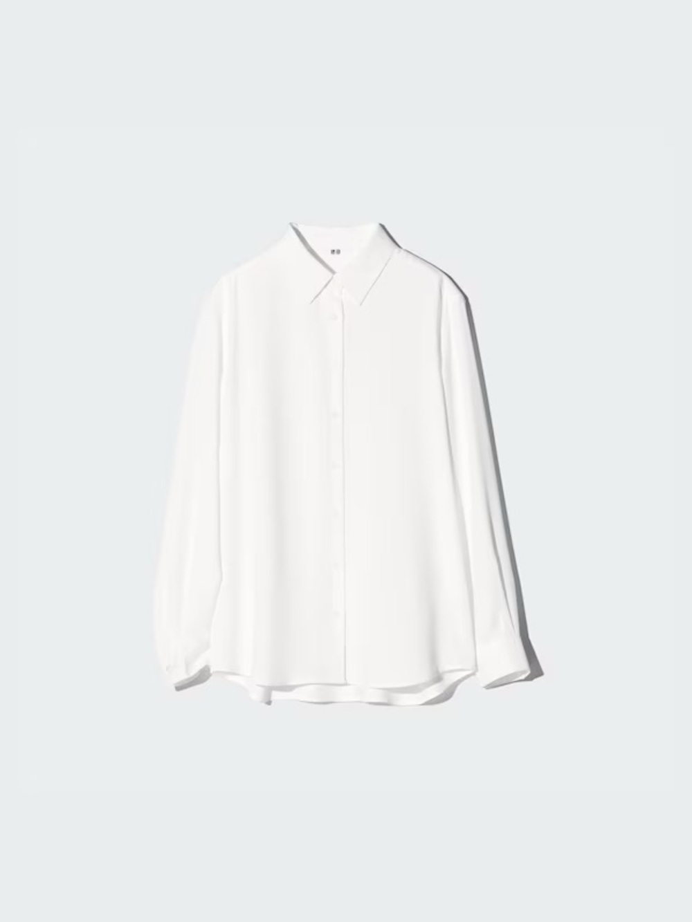 Uniqlo Women's White Long-Sleeve Button Blouse